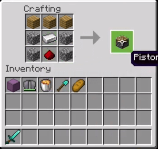 How To Make A Piston In Minecraft
