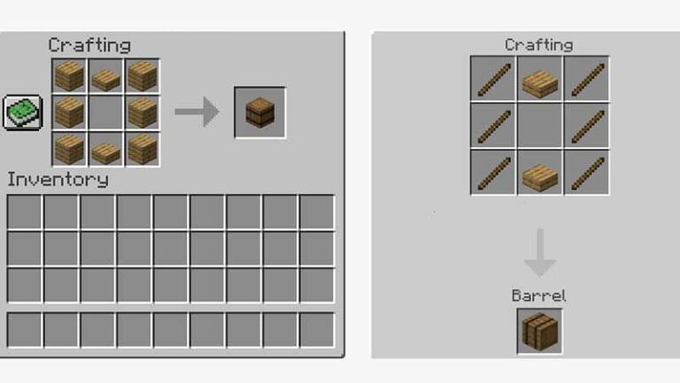 barrel minecraft crafting recipe make sticks slabs menu wood add grid ve added box items after