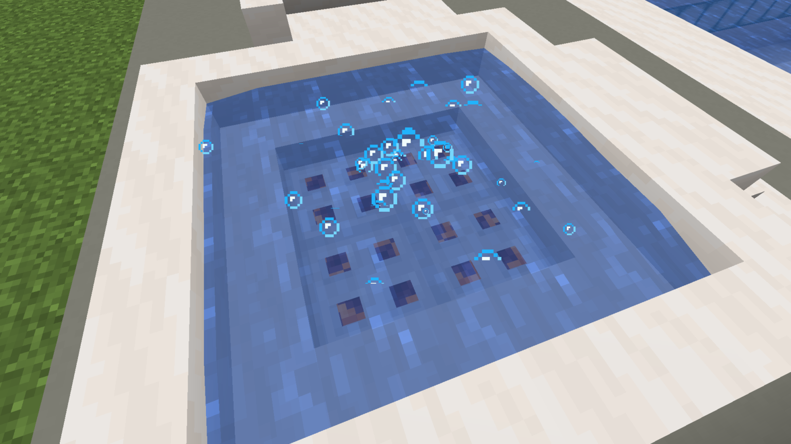 What is the title of this picture ? How To Make A Hot Tub In Minecraft With Bubbles